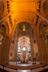 Interior fish eye view of S&eacute; de Lisboa Cathedral or Patriarchal Cathedral of St. Mary Major, Lisbon, Portugal