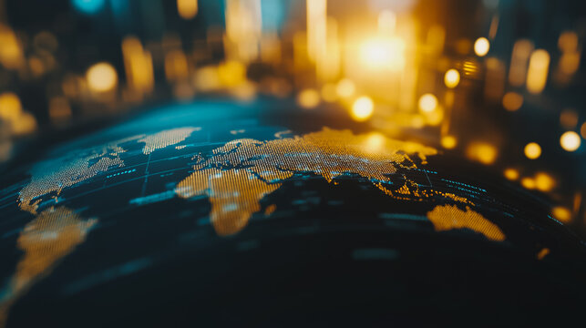 Abstract business Financial charts show a significant increase in profits in the stock market.This is driven by higher interest rates and continued growth. In the innovation world network of financial