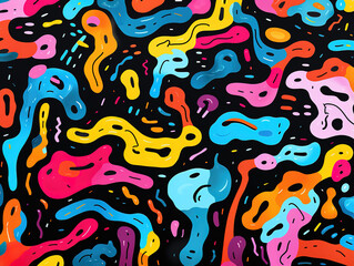 Obraz premium Eye catching Patterns with a retro graffiti and street art aesthetic