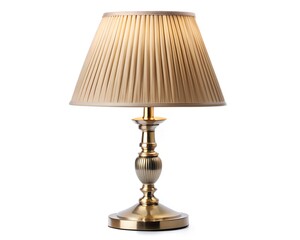 A beautifully designed bronze table lamp stands gracefully on a wooden surface, casting a warm glow in a softly lit room during the evening. The pleated shade adds sophistication to the ambiance