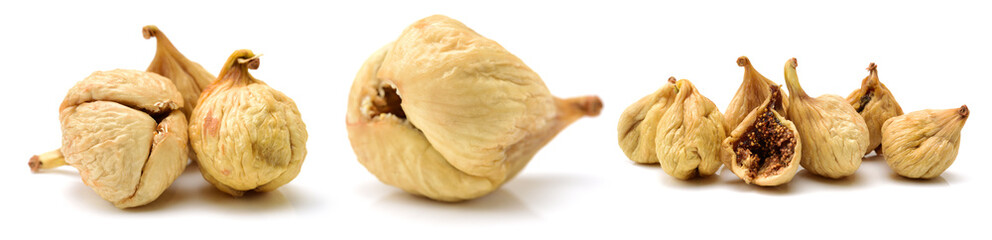 dried fig on white background 
