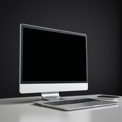 Fototapeta premium Modern computer, laptop with blank screen 