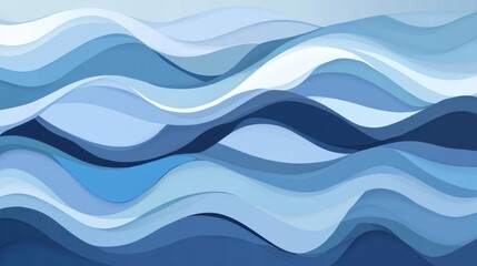 Fototapeta premium Abstract Blue Wave Background Serene Layered Design.
