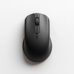 perfect black computer mouse on white background