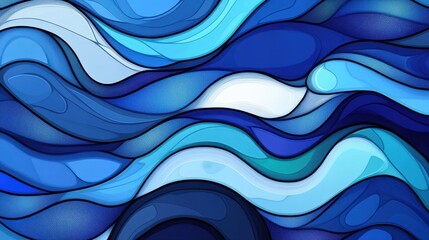 Fototapeta premium Abstract Blue Wave Pattern Background.