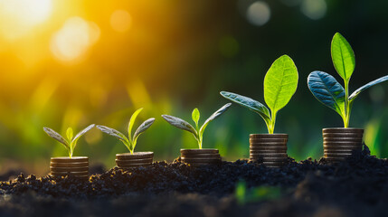 Abstract business Financial charts show a significant increase in profits in the stock market.This is driven by higher interest rates and continued growth. In the innovation world network of financial