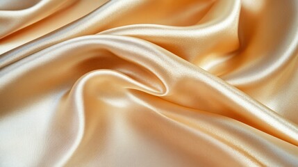 Obraz premium A close-up of smooth, shimmering golden fabric, showcasing its texture and elegance.