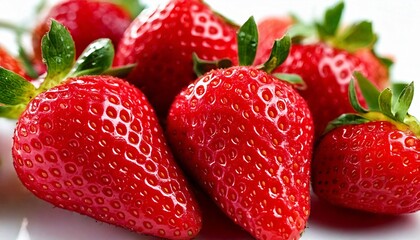strawberries on a white background