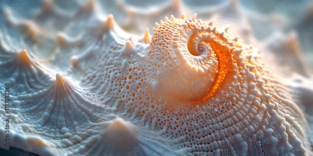 Aufkleber A close-up view of a seashell showcasing intricate textures and patterns.
