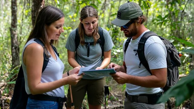 Fieldwork team conducting hands-on research in the field, gathering critical environmental data.