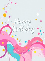 Naklejka premium Abstract and colorful vector design for a happy birthday banner, graphic, illustration