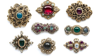 Collection of Antique Gemstone Brooches