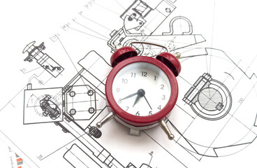 Business and Architectural project and alarm clock- business concept