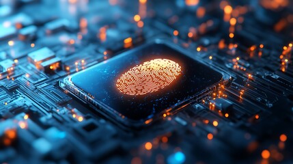 Digital Fingerprint Scan on Circuit Board