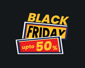 Black Friday sale design on black background with luxury design style