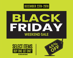 Black Friday sale design on black background with luxury design style