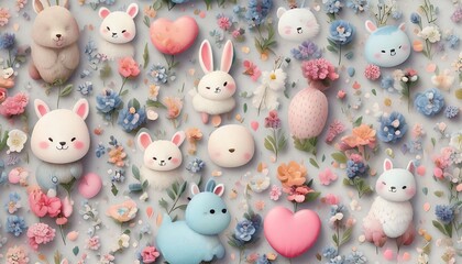 easter bunny and easter eggs