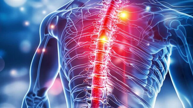 Nerve cell regeneration in spinal cord injuries, focusing on breakthroughs in restoring lost function.