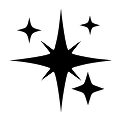 bright star silhouette, new year vector icon - silhouette vector art of bright star, symbolizing new year celebrations. new year silhouette.