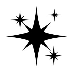 bright star silhouette, new year vector icon - silhouette vector art of bright star, symbolizing new year celebrations. new year silhouette.