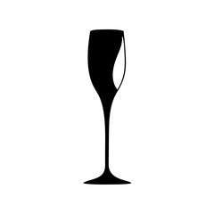 champagne glass silhouette, new year vector icon - silhouette vector art of champagne glass, symbolizing new year celebrations. new year silhouette.