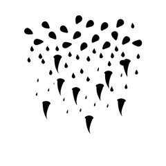 confetti rain silhouette, new year vector icon - silhouette vector art of confetti rain, symbolizing new year celebrations. new year silhouette.