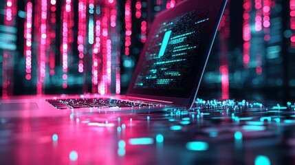 A close up shot of a laptop screen showing a firewall notification, alerting the user of a potential security threat and prompting action to protect their data.