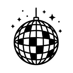 disco ball silhouette, new year vector icon - silhouette vector art of disco ball, symbolizing new year celebrations. new year silhouette.