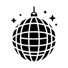 disco ball silhouette, new year vector icon - silhouette vector art of disco ball, symbolizing new year celebrations. new year silhouette.
