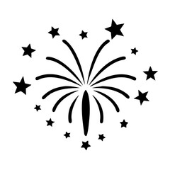 end of year fireworks silhouette, new year vector icon - silhouette vector art of end of year fireworks, symbolizing new year celebrations. new year silhouette.