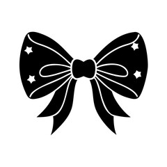 festive bow silhouette, new year vector icon - silhouette vector art of festive bow, symbolizing new year celebrations. new year silhouette.