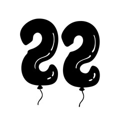 gold balloon numbers silhouette, new year vector icon - silhouette vector art of gold balloon numbers, symbolizing new year celebrations. new year silhouette.