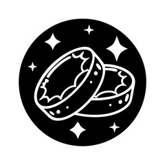 gold coin silhouette, new year vector icon - silhouette vector art of gold coin, symbolizing new year celebrations. new year silhouette.