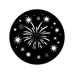 gold fireworks silhouette, new year vector icon - silhouette vector art of gold fireworks, symbolizing new year celebrations. new year silhouette.