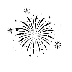 Obraz premium gold fireworks silhouette, new year vector icon - silhouette vector art of gold fireworks, symbolizing new year celebrations. new year silhouette.