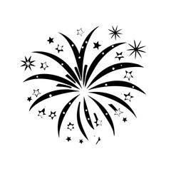 gold fireworks silhouette, new year vector icon - silhouette vector art of gold fireworks, symbolizing new year celebrations. new year silhouette.