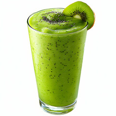 Refreshing Kiwi Smoothie with Chia Seeds - A Vibrant Green Photo