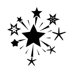 Fototapeta premium new year s stars silhouette, new year vector icon - silhouette vector art of new year s stars, symbolizing new year celebrations. new year silhouette.
