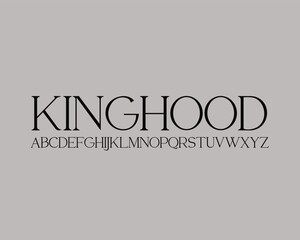 Kinghood font for logo and headline. Isolated vector typeset