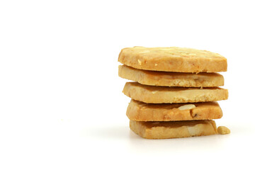 Mixed Cheese Cookies Nuts isolated on white background