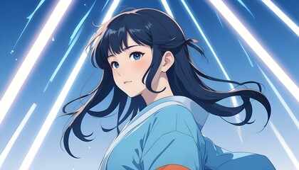 Clear Plain Shiny Warm Soft Vintage Bokeh Cloudy Wave Like Geometric Blue Background or Texture