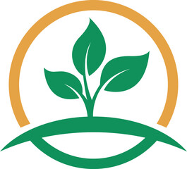 Ecology , young growth, tree plantation creative logo and  icon design vector.