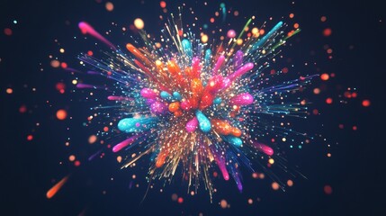 Abstract Colorful Explosion of Sparkling Light and Color