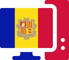Monitor and CPU icon Andorra Flag
