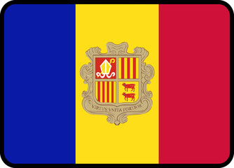 Andorra Flag Rounded Rectangle Icon
