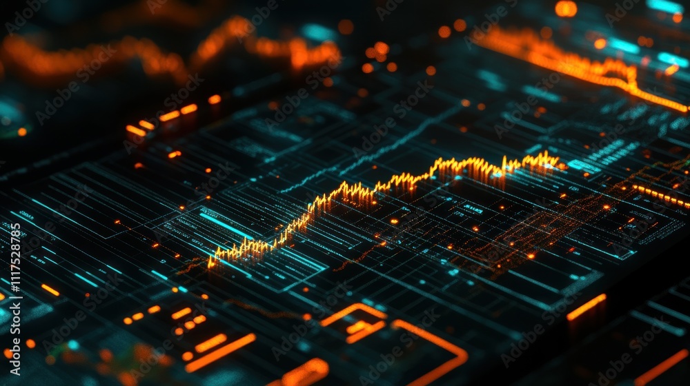 Poster Abstract Digital Data Visualization Showing Growth Trends