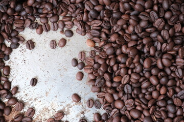Roasted coffee beans for background