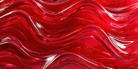 Obraz premium Red wave with a shiny surface
