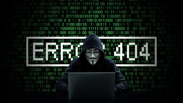 Hacker working on laptop on abstract digital background