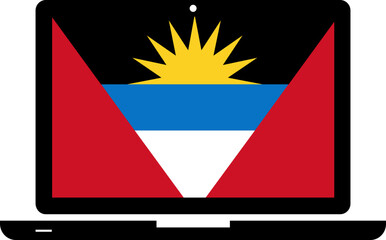 Antigua and Barbuda Flag in Laptop